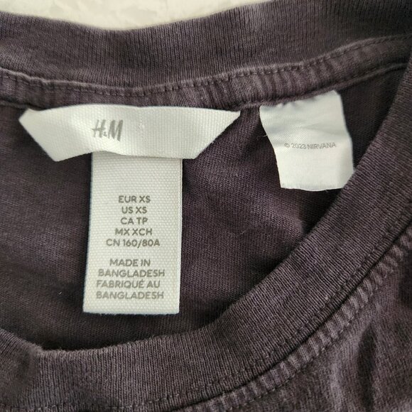 Nirvana In Utero T-Shirt H&M Black Short Sleeve Oversized Womens XS EUC - Picture 4 of 6